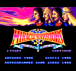 Miracle Warriors - Seal of the Dark Lord Title Screen